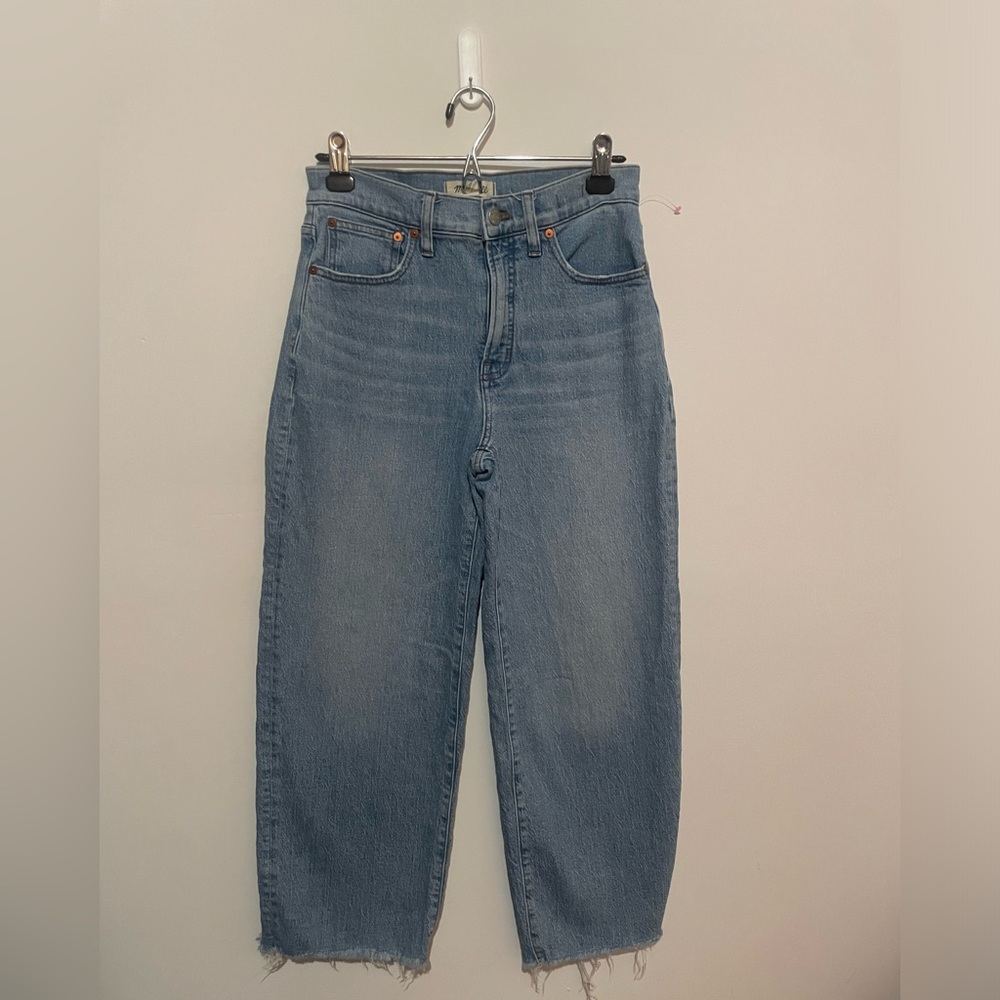 Madewell Perfect Vintage Wide Leg Crop Raw Hem‎ Modern Jeans, size 27